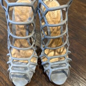 LIGHT BLUE JULIANNA CAGED HEEL - SCHUTZ